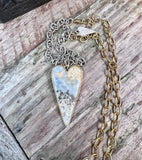 Elongated Extra long Heart Necklace
