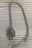 Calm and Neutral Oval Pendant Necklace