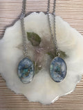 Sea Waves Oval Pendant Necklace