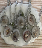 Calm and Neutral Oval Pendant Necklace