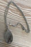 Calm and Neutral Oval Pendant Necklace