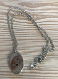 Calm and Neutral Oval Pendant Necklace